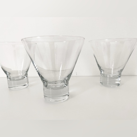 Vintage Midcentury Scandinavian Stemless Martini Glasses - Set of 4 - Picture 9 of 11